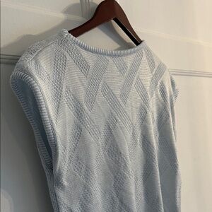 Sleeveless Knit Tank Top in Light Blue - Classic Women's Vest